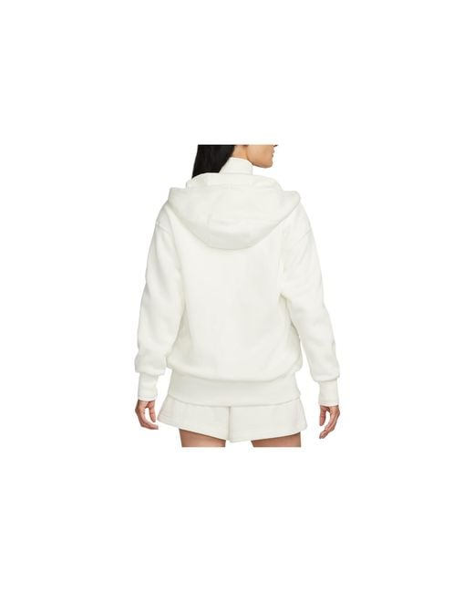Nike White (Wmns) Sportswear Tech Fleece Full-Zip Hoodie