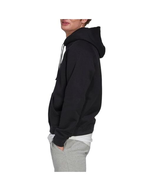 Adidas Black Solid Color Logo Hooded Loose Long Sleeves for men