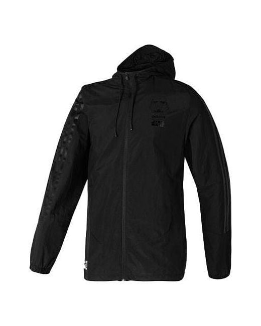 Adidas Neo M Sw Wb Logo Printing Cozy Casual Sports Hooded Jacket Black for  Men | Lyst