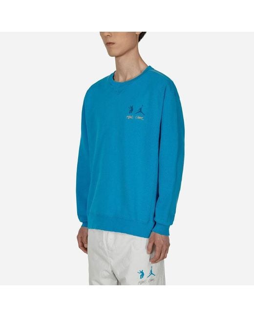 Nike Blue X Union Crossover Ss22 Logo Solid Color Sleeve Sports Round Neck Asia Edition for men
