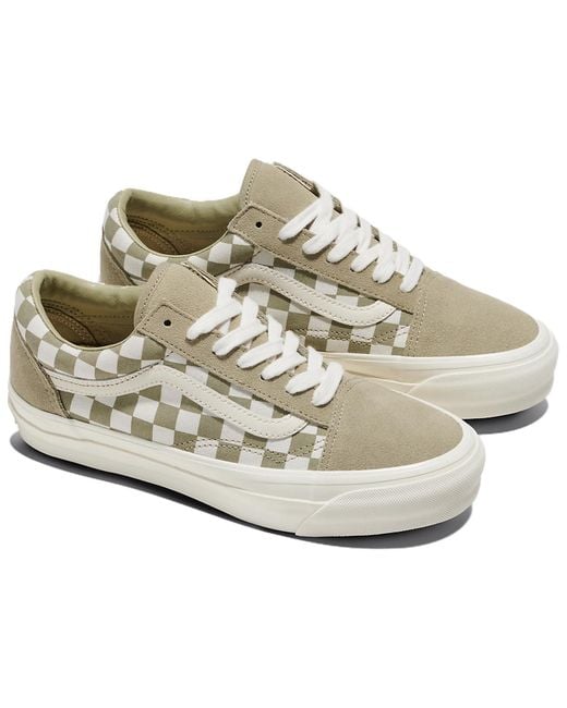 Vans White Mte Old Skool Checkerboard 'Sage' for men