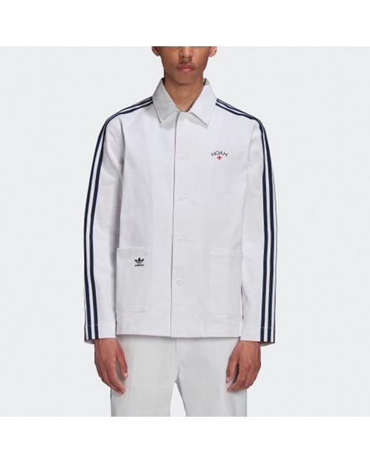 Adidas Gray Originals X Noah Crossover Logo Stripe Jacket for men