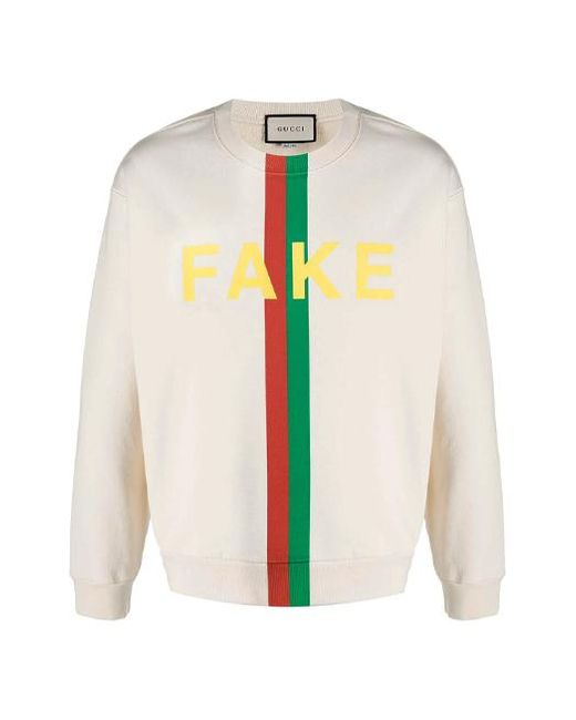 Gucci White Fake Not Printed Crew Sweater for men