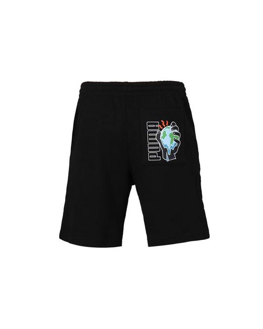 PUMA Black Trendy Casual Graphic Shorts for men