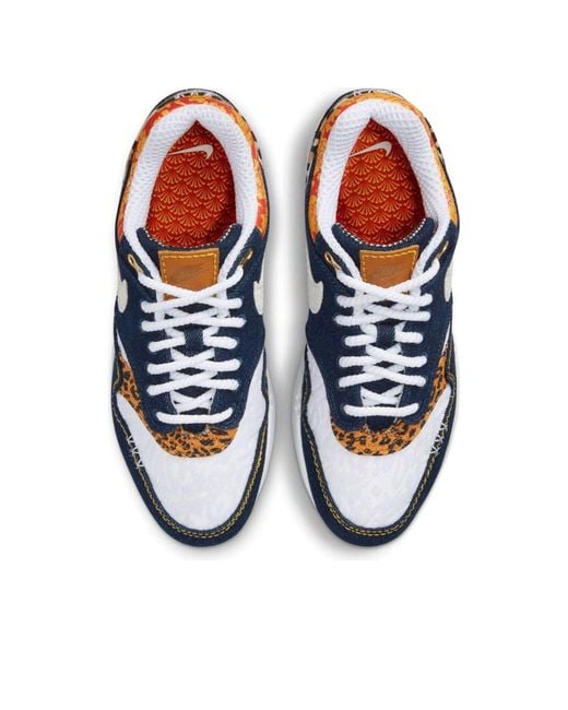 Nike Blue Air Max 1 Premium 'Denim Leopard' for men