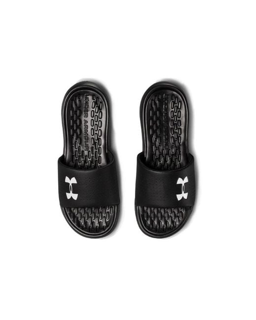 Under Armour Black Playmaker Fixed Strap Slippers for men