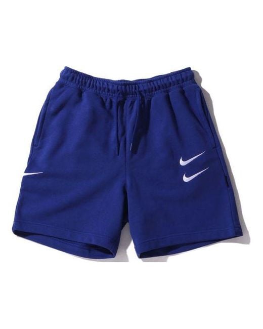 Nike Blue Swoosh French Terry Short Casual Sports Shorts for men