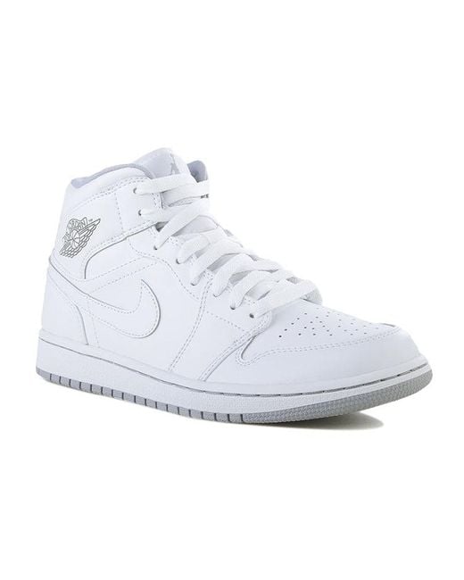 Nike White 1 Mid Wolf' for men