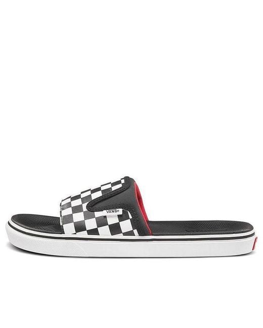 Vans White Ultracush Slide-Onslippers/ Chess Board And for men