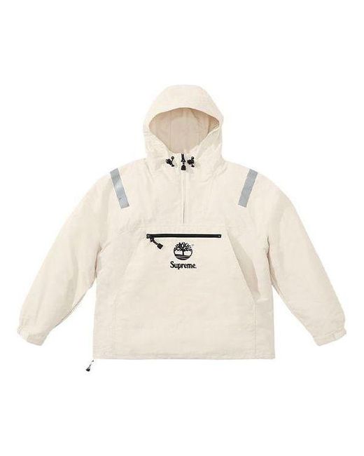 Supreme White X Timberland Reflective Taping Anorak for men