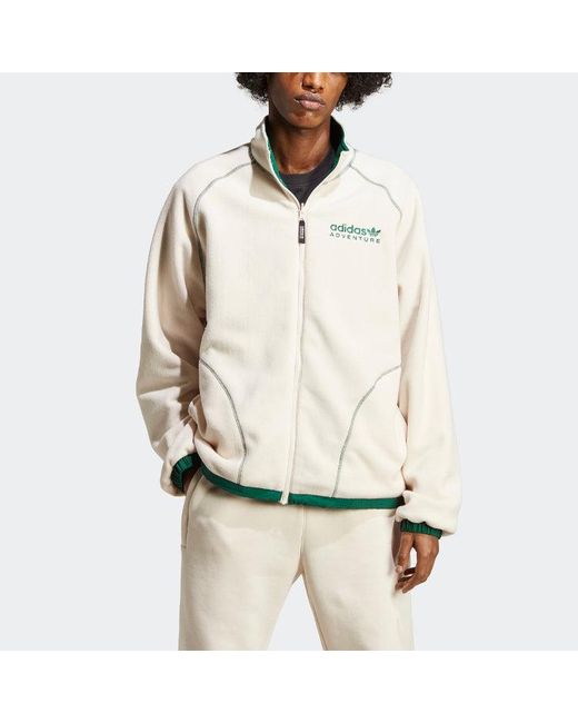 Adidas White Originals Adventure Fleece Reversible Jacket for men