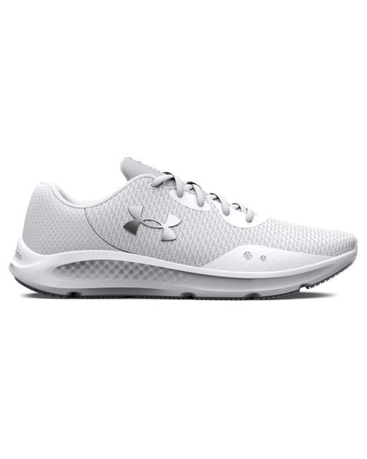 Under Armour White Charged Pursuit 3 Running Shoes Metallic for men
