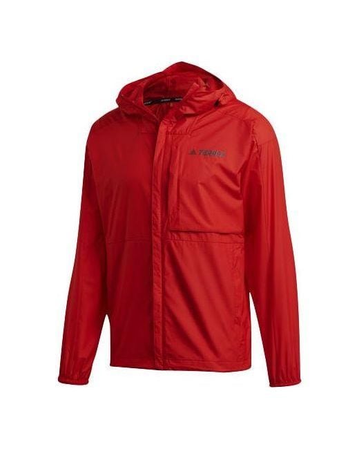 Adidas Red Casual Sports Hooded Long Sleeves Jacket for men