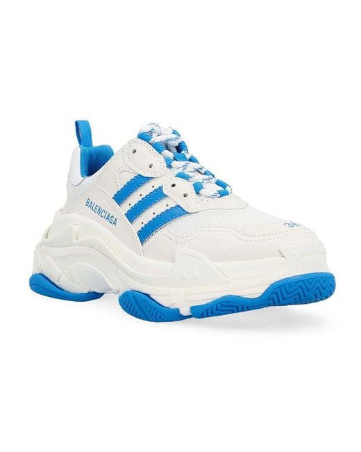 Balenciaga Blue Sneakers Adidas Triple S Donna Tessuto Bianco/Ciano