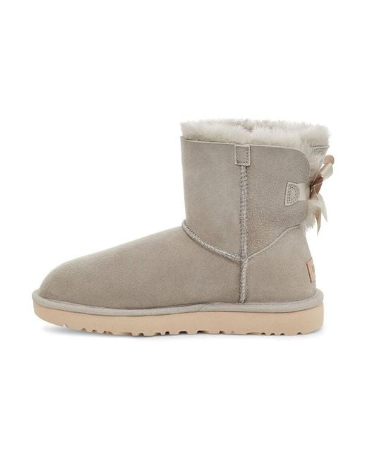 Ugg Gray (Wmns) Mini Bailey Bow Ii Fleece Lined Light