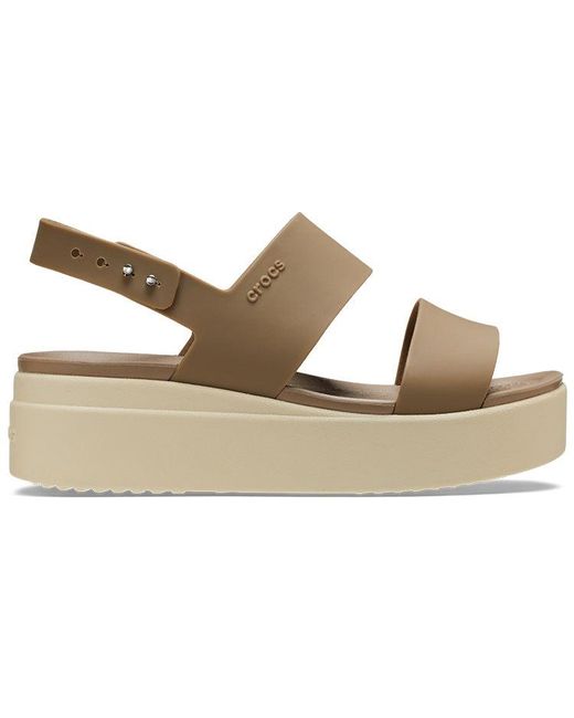 CROCSTM Natural Brooklyn Low Wedge (Khaki/Bone) Wedge Shoes