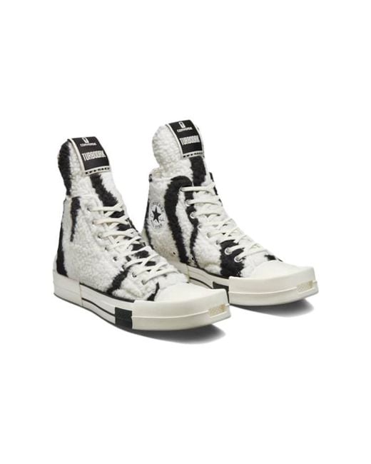 Converse Brown Rick Owens X Drkshdw Turbodrk Chuck 70 High 'Zebra' for men
