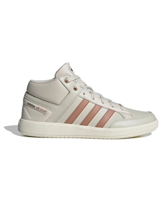 Adidas White All Court Mid Tan' for men