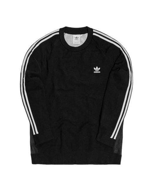 Adidas Black Originals 3 Stripes Knit Crew for men