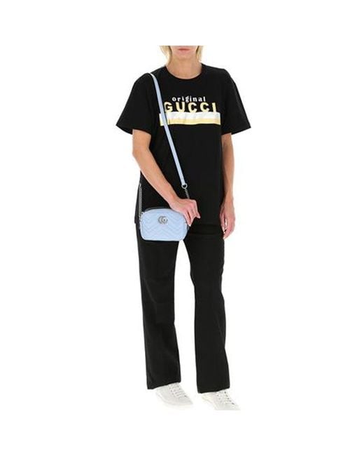 Gucci Black (Wmns) And Striped Letter Logo Short Sleeve For