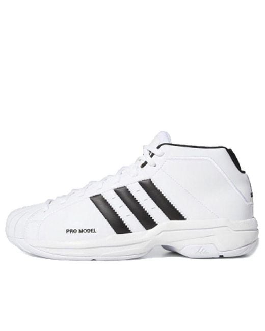 Adidas White Pro Model 2G Low for men