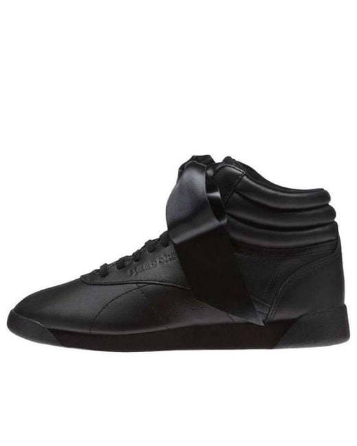 Reebok Black (Wmns) Freestyle Hi Satin Bow