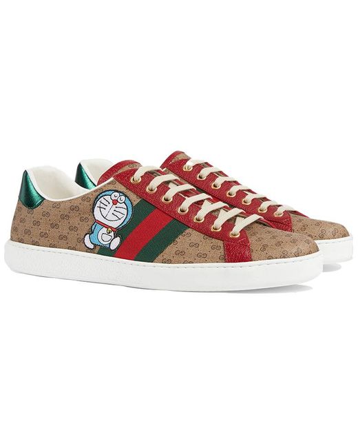 Gucci Red Doraemon X Ace Series Shoes/Sneakers Ebony for men