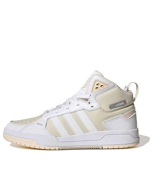 Adidas White Neo 100Db Mid Basketball Shoes 'Chalk' for men