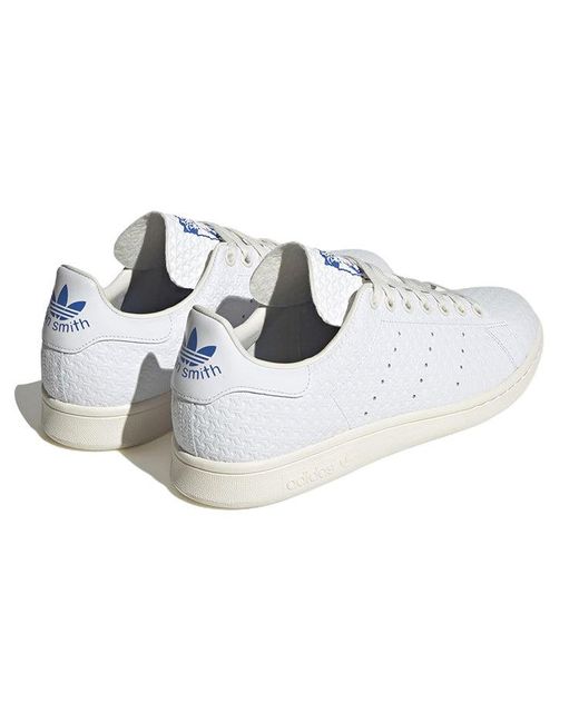 Adidas White Stan Smith 'Debossed Geometric Print' for men