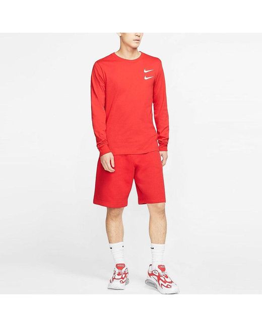 Nike Red Printing Round Neck Long Sleeves T-Shirt for men