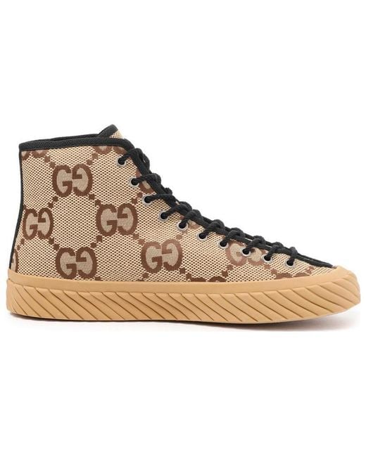 Gucci Brown Jumbo GG Canvas High-top Sneaker for men
