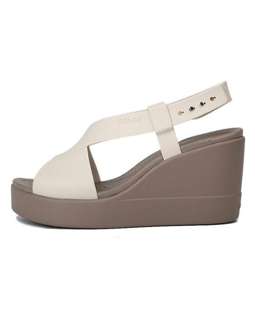 CROCSTM Brown Brooklyn Lightweight Cement Gray Sandals