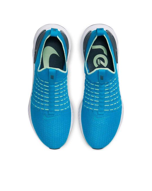 Nike Blue React Phantom Run Flyknit 2 Road Running Shoes for men