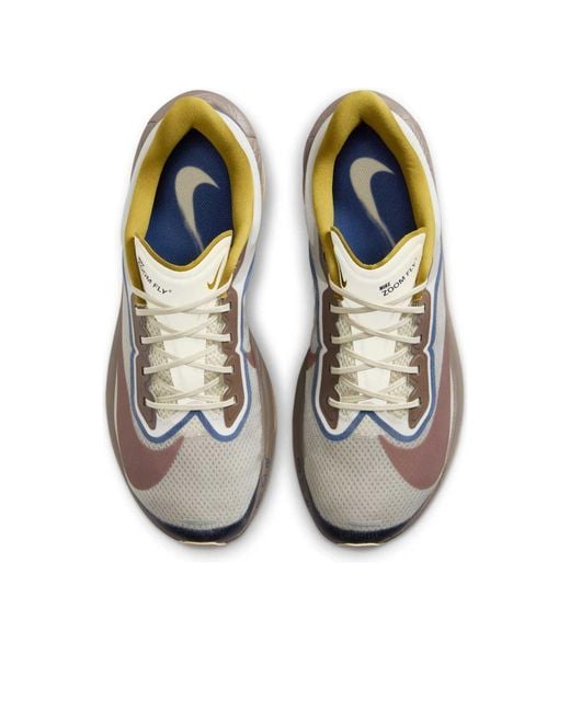 Nike Gray Zoom Fly 6 Premium 'Light Bone Void Burgundy Crush' for men