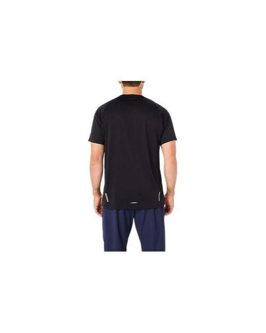 Asics Black Actibreeze Panel Jacquard Short Sleeved Top Asia Sizing 'Performance'