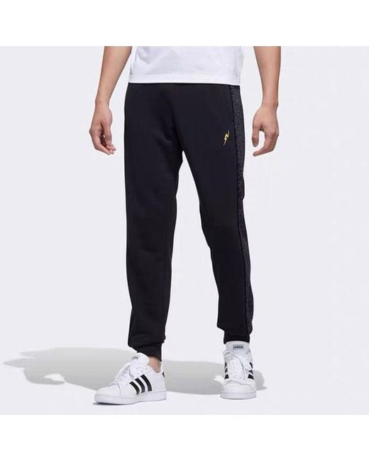 Adidas Black Neo X Pokemon Embroidered Side Printing Sports Long Pants for men