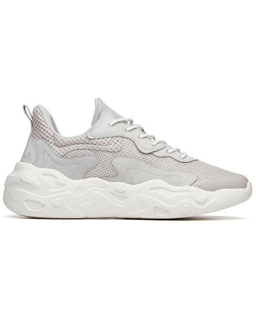 Anta White 'Pojian Comfort Breathable Low-Top Sneakers' for men