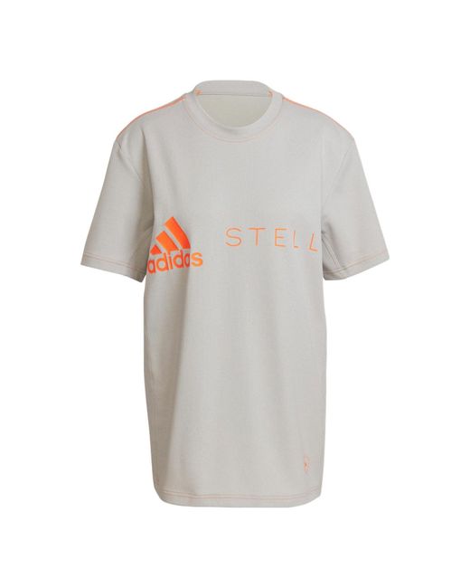 Adidas Gray (Wmns) By Stella Mccartney Logo T-Shirt