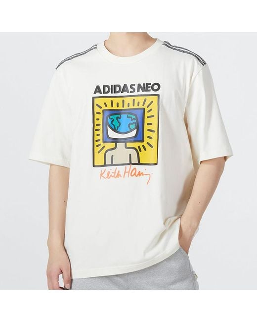 Adidas White Neo Tee for men