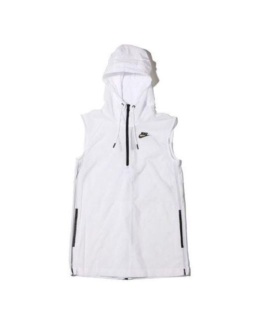Nike White (Wmns) Sleeveless Casual Sports Hooded Vest