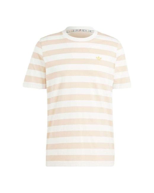 Adidas White Nice Striped Tee for men