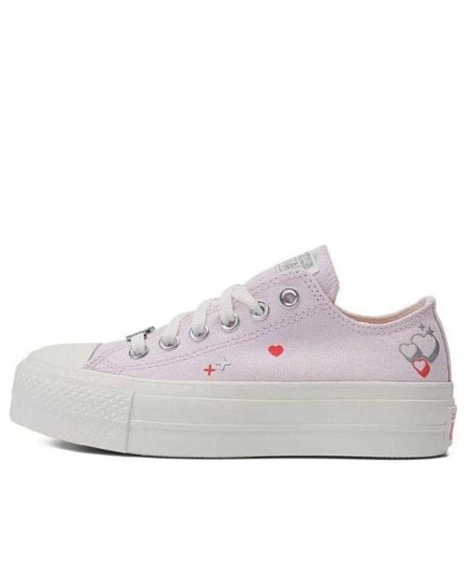 Converse White (Wmns) Chuck Taylor All Star Lift Platform Y2K Heart Low Top 'Pale'