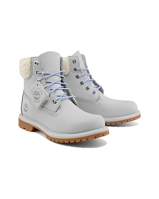 Timberland Gray (Wmns) Premium 6 Inch Waterproof Boot 'Light Nubuck'