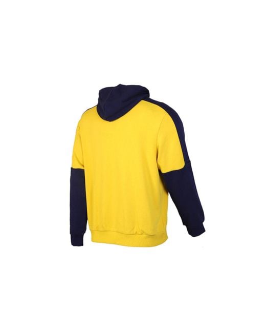 PUMA Yellow Athleisure Casual Sports Loose Breathable Hooded Knit Pullover for men