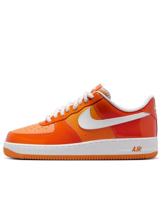 Nike Orange Air Force 1 '07 Lv8 Patent' for men