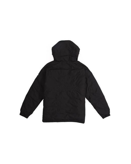 Adidas Black Originals Bos Logo Down J Stay Warm Solid Color Hooded Down Jacket for men