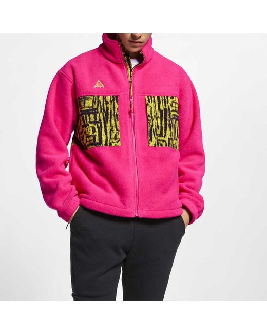 Nike Acg Printing Splicing Jacket Pinkred for men