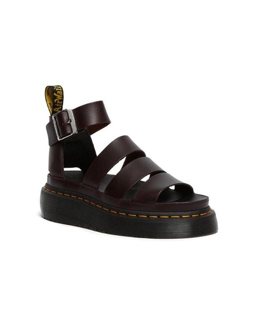 Dr. Martens Black (Wmns) Clarissa Ii Atlas Quad Leather Platform Sandals 'Oxblood'