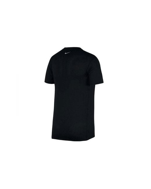 Nike Black Alphabet Printing Sports Round Neck Pullover Short Sleeve T-Shirt for men