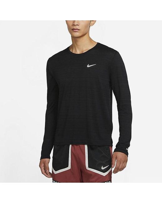 Nike Black As Nk Df Miler Top Ls for men